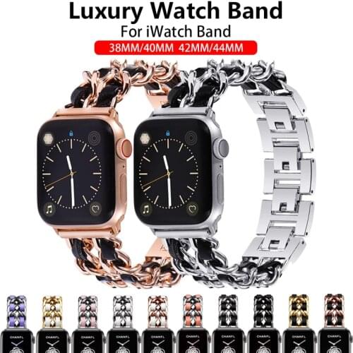 Luxury Stainless Steel Strap For Apple Watch 6 5 4 3 Band 38mm 42mm Bracelet for iWatch series se 2 1 40mm 44mm wirst