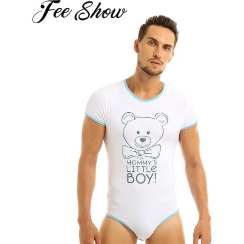 Sexy Men Lingerie Erotic Bodysuit Romper Carnival Adult Costumes Male Pajamas Teddies High Cut Thong Leotard Body Suit Bodycon
