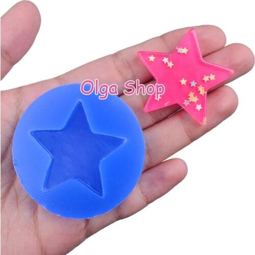PYL473 35.7mm X 38.6mm Star Silicone Mold Fondant Cake Decoration Candy Resin Clay Earrings Necklace Craft Soap Candle FOOD SAFE