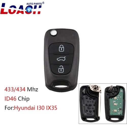 Folding Remote Car key For Hyundai ID46 Chip 433Mhz For Hyundai I30 IX35 TOY40 Blade Car keys 3Buttons