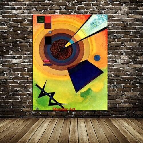 Wassily Kandinsky Oil Painting Classic Cansva Art Wall Poster And Sticker Handmade Oil Painting for Living Room Bedroom Decor