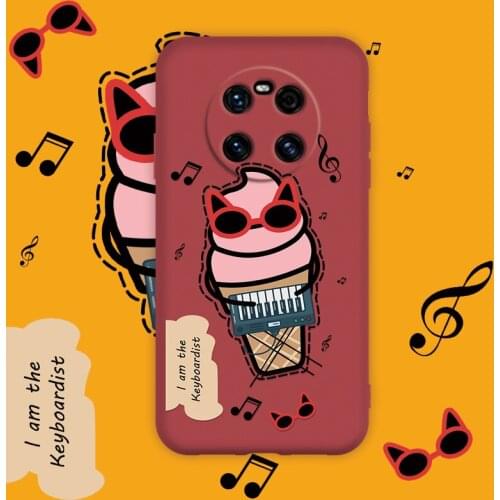 ASINA Liquid Silicone Case For Huawei Mate 40 30 Pro Lite Cute Ice Cream Cover Bumper For Huawei Mate 20 10 Cartoon Couple Capa