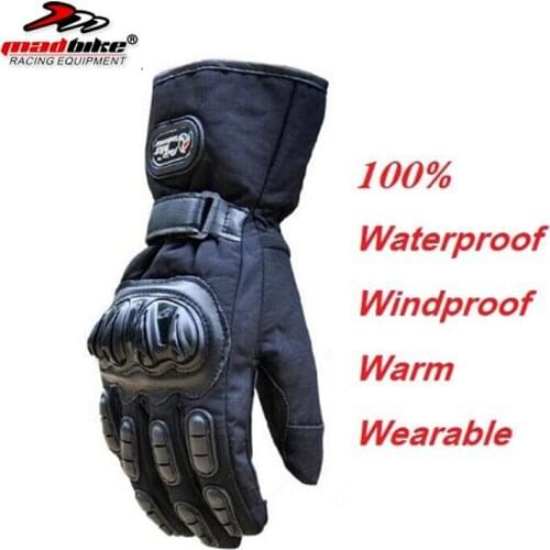 Winter Motorcycle Gloves Waterproof Warm Motocross Racing Motos Motorbike Cycling Glove luvas Guantes M L XL XXL Black Blue Red