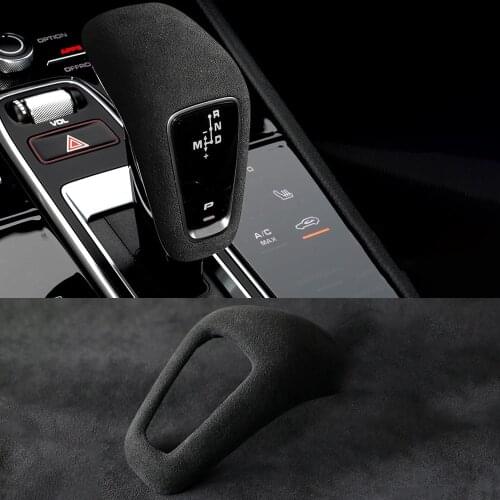 1pcs Alcantara Car Gear Shift Knob Cover Sticker Auto Interior Accessories Decals For Porsche Cayenne Panamera Boxter 2018-2021