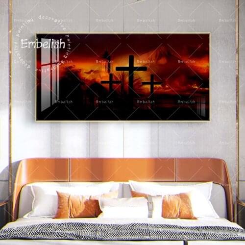 1 Pieces Red Abstract Jesus Cross Lord God HD Print On Canvas Oil Paintings For Living Room Modern Home Decor Pictures Artworks