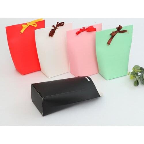 10pcs White Pink Black Red Green Gift Paper Bag Christmas Present Box Party Decoration DIY Wedding Party Favor Candy Packaging