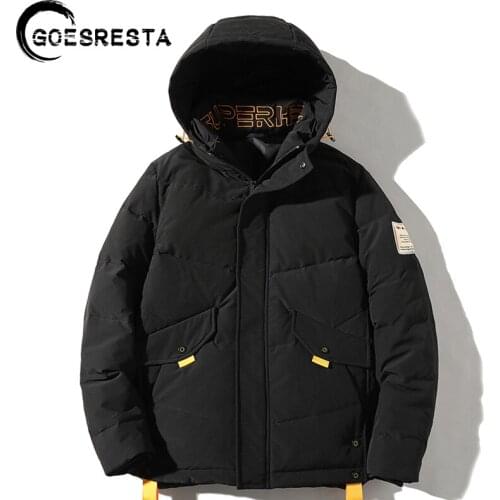 2020 Brand Winter Men Down Jacket White Duck Down Hooded Jackets Warm Coat Parka Thicken Stand-up Collar Embroidery Jacket Men