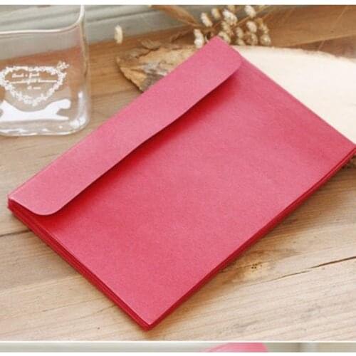 5Pcs/Pack 16.5cm*11cm Red Color Thick Kraft Paper Envelope For Shcool Office Stationery Postcard And Letters Bag