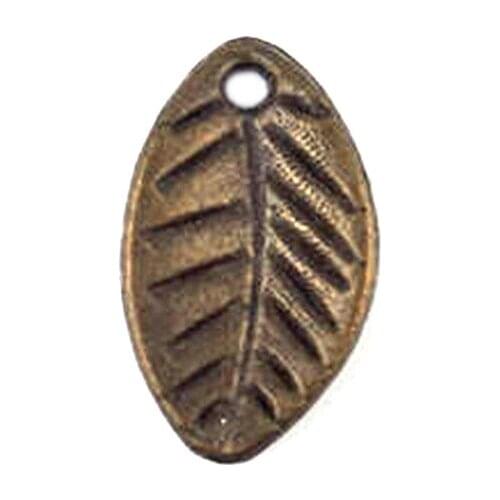 50pcs/lot Wholesale Bronze Tone Leaf Shaped 11x7mm Small Charms Pendant For Making Necklace Pendant Bracelet Jewellery Vintage