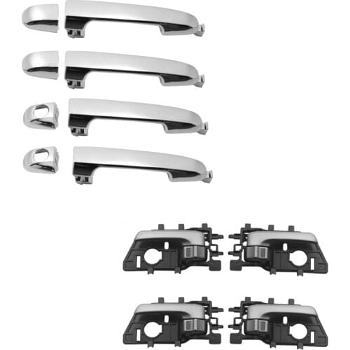 8PCS CHROME EXTERIOR GRAY INNER DOOR HANDLE For KIA CERATO 2010-2013 Koup 10-13; Cerato 09-13 82651-1M020