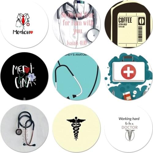 Medical Doctor Nurse Medicine Brooch Pin Cosplay Badge Accessories For Clothes Backpack Decoration Gift 58mm