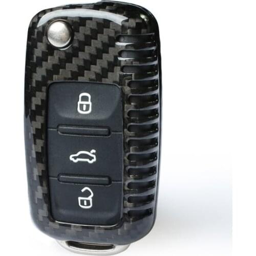 Carbon Fiber Car Key Case Cover For Volkswagen Lavida Jetta Santana Bora Passat Polo Tiguan Accessories Fob Shell Key Bag