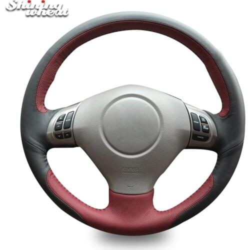 BANNIS Genuine Leather Steering Wheel Cover for Subaru Forester 2008-2012 Impreza 2008-2011 Legacy 2008-2010 Exiga 2