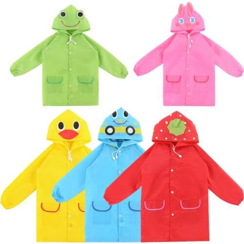 1PC Kids Cartoon Rain Coat Cute Children Raincoat Rainwear/ Rainsuit, Kids Funny Waterproof Animal Raincoat Student Poncho