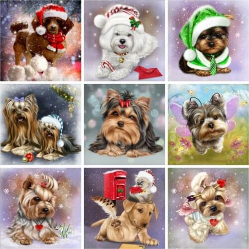 EverShine DIY Diamond Painting Dog Cross Stitch Home Decor Diamond Embroidery Animal Picture Rhinestones Needlework Mosaic Kits
