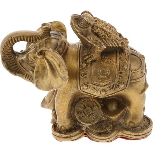 Feng Shui Lucky Fortune Wealth Frog Toad Elephant Coin Home Office Hotel - Attaching Money, Blessed