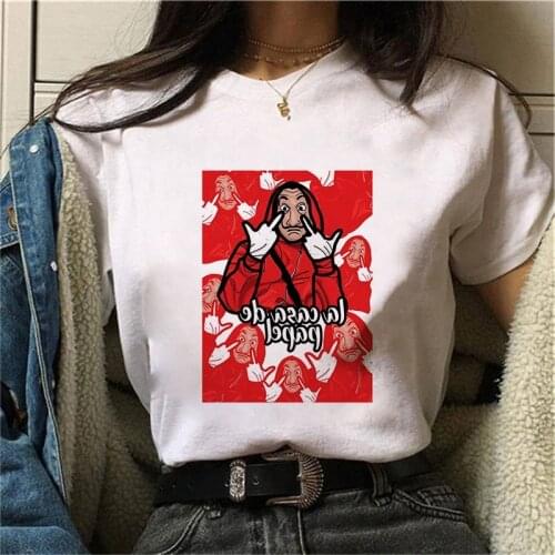 The House of Paper T Shirt New Money Heist Women La Casa De Papel Tshirt Women Casual Dali Mask Casa De Papel T-shirt Top