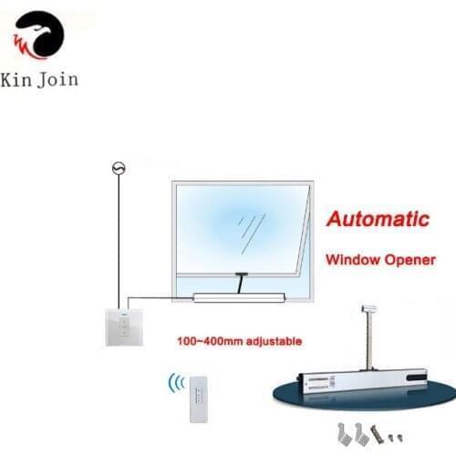 KINJOIN Chain Window Opener Remote Control Smart Auto 4 Wires Motor with Tuya WiFi Curtain Blinds Switch
