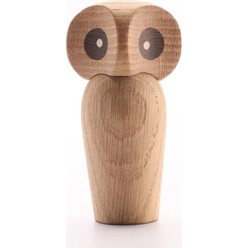 Room Ornaments Wooden Ornaments Cute Owl With A 360° Head Rotation Statues Sculptures Figurines For Interior Nordic Kawaii Gift