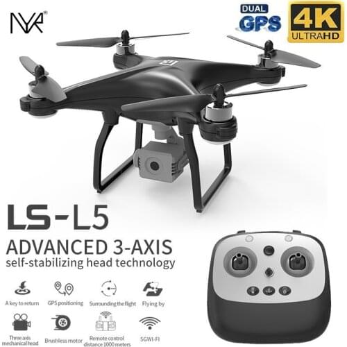 NYR New GPS RC Drone L5 4K HD Camera Professional Quadcopter Brushless Motor Three Axis Gimbal Stabilizer 25 Minutes Flight