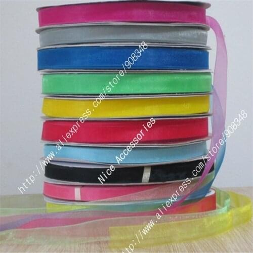 9 13 16 19 22 25 32 38 50 63 75MM Width 84 colors 100% polyester organza Ribbon Sheer wedding gift ribbons R01
