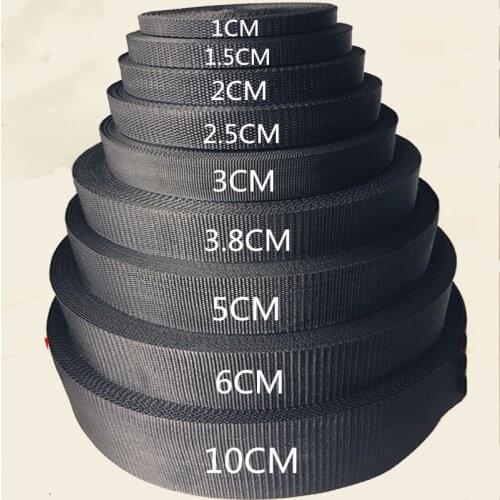 10meters black thickening PP webbing for bag packing webbing Nylon Webbing Tape Trimming Sewing material safety belt