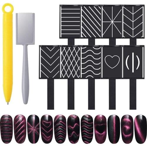 11pcs Cat Eye Magnet Rod Magnetic 3D Cat Eye Magnet For UV Nail Gel Polishing Line Band Effect Cat Eye Special Magnet Nail Tool