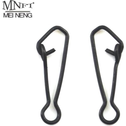 MNFT 50 PCS/Pack Hooked snap Brass Alloy Matt Black Quick Change Connectors Fishing Accessory Connector Safety Snaps Lock Hooks