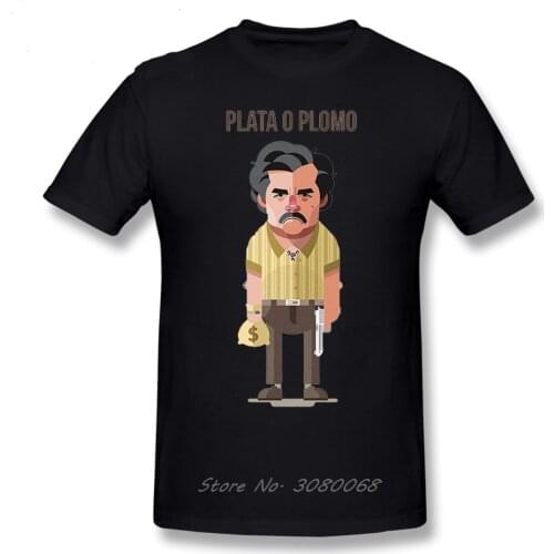 Mens Narcos T Shirt Cartoon Print Narcos T-Shirt Cotton Plus Size Tee Shirt Casual Mens Fun Graphic Tshirt