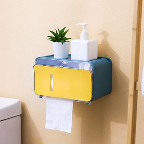 1 Set Napkin Box Wall-Mounted Waterproof Plastic Home Tissue Dispensers
