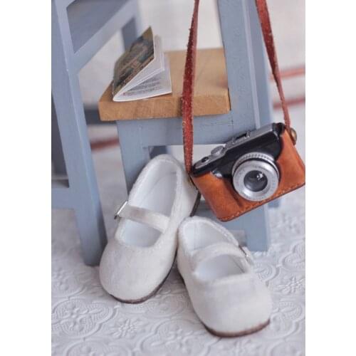 BJD doll shoes white pink plush daily joker is suitable for 1/4 doll shoe doll accessories