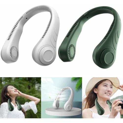Mini Lazy Neck Fan Portable Bladeless Usb Rechargeable 360 Degree Surround Air Outlets Mute Sports Fans Outdoor Cooling Neck Fan