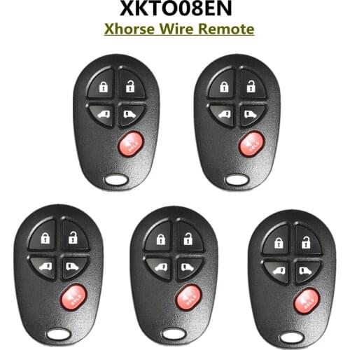 5pcs/lot 19142 Xhorse XKTO08EN Wire Universal Remote Key 5 Buttons English Version forToyota style