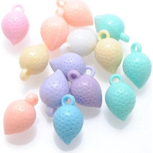 Mix Colors Candy Acrylic Loose Charm Beads Strawberry Charms DIY Kids Jewelry Making Accessories 50pcs IC-32
