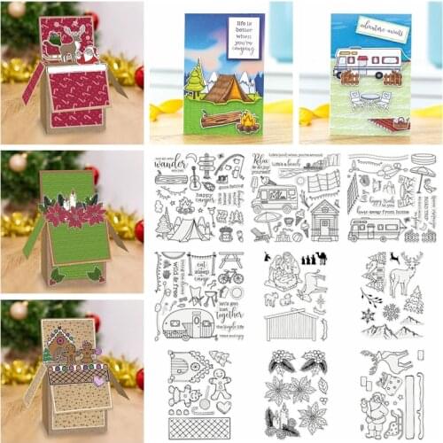 Santa Elk sleigh Gingerbread Beach Camper Transparent Stamp Clear Stamps for DIY Scrapbooking Card Crafts 2020 new
