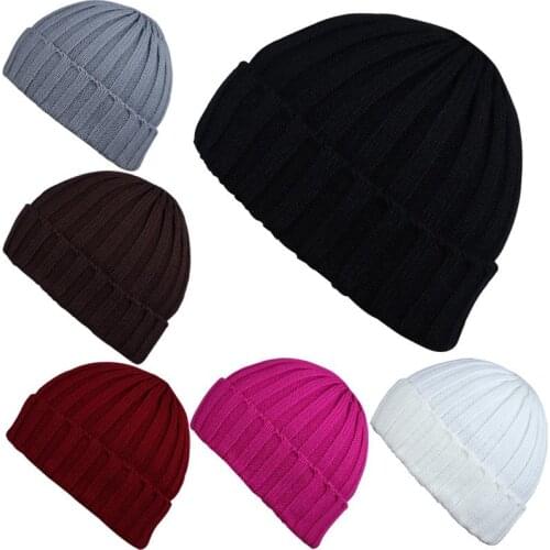Wool hat blue knit hat pointy hat girl boy accessories rolled edge purple college girl solid color cold protection