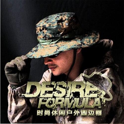 High Quality Men Outdoor Mountaineering Fishing Sun Hat Summer Bucket Hat Fishman Mesh Flat Caps Camouflage Fisherman Hat