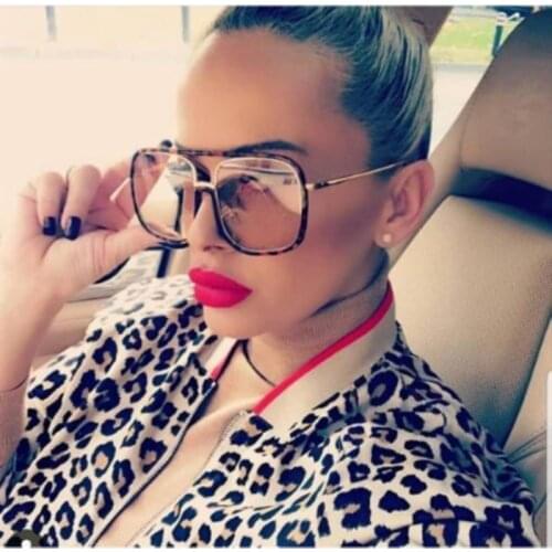 New Vintage Super Large Frame Square Sunglasses Trendy Fashion Classic Gorgeous Personality Unisex High Quality Sun Glasses