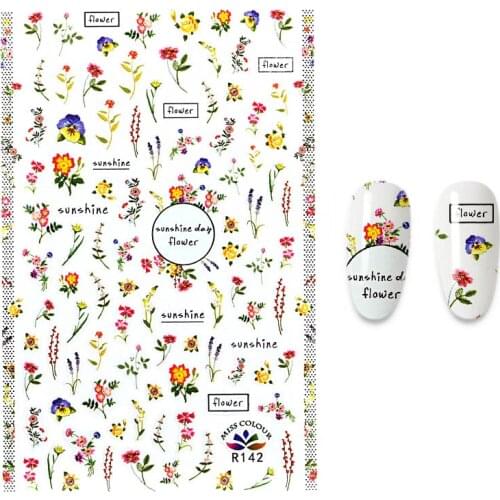 Leaf Flower Nail Sticker Art Stickers Foil Adhesive Decals Designs Manicure Decorations