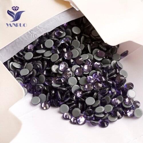 YANRUO 2058HF SS16 Tanzanite 1440Pcs Strass Hot Fix Flat Back Rhinestone Iron On Hotfix Crystals Stone For Shoes