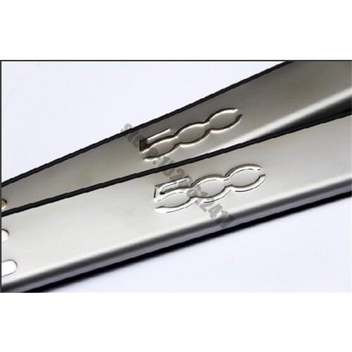 High quality Stainless steel Door sill scuff plate Guards cover trim for Fiat 500 / 500C Car styling