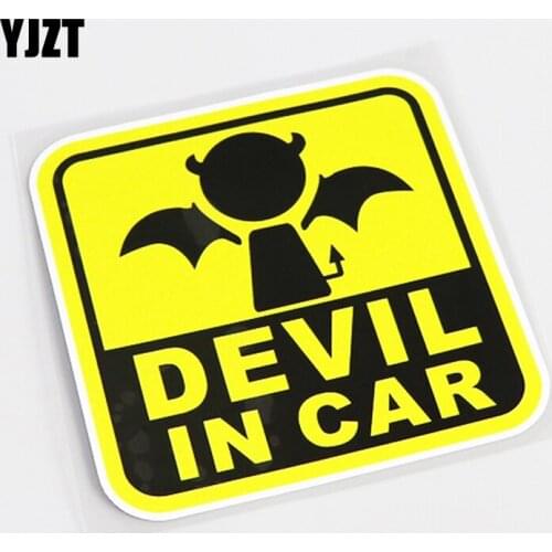YJZT 11.8CM*12CM DEVIL IN CAR Interesting Personality Car Window Sticker Decal PVC 13-0578