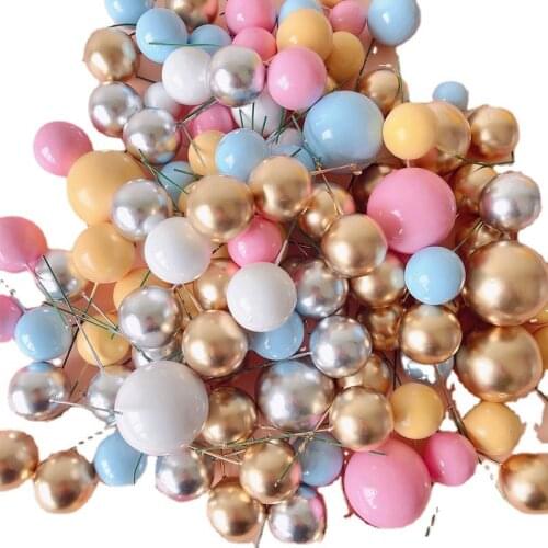 10pcs Ball Cake Toppers Birthday Party Cupcake Topper Christmas Tree Decor Ornament Baby Shower Party Supplies Cake Decoration