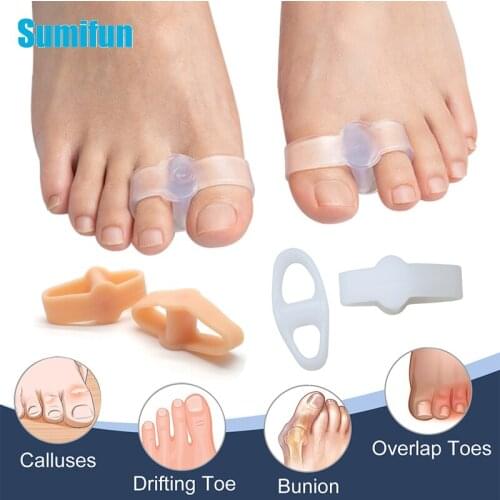 2Pcs Silicone Gel Thumb Valgus Corrrctor Toe Separator Spacers Foot Finger Protector Orthopedic Hallux Straightener Feet Care