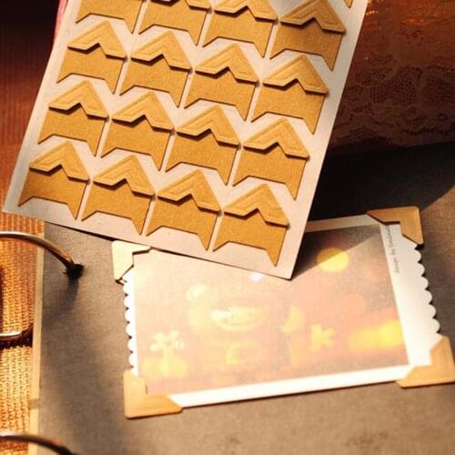 24pcs/lot (1 Sheets) DIY Vintage Corner Kraft Paper Stickers for Photo Albums Frame Decoration Scrapbooking Scrapbook Book