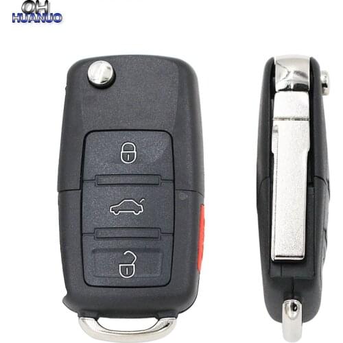 3+1 Buttons Flip Remote FOB Key Shell Case For VW Golf 4 5 6 Passat B5 B6 Polo Bora Touran key shell