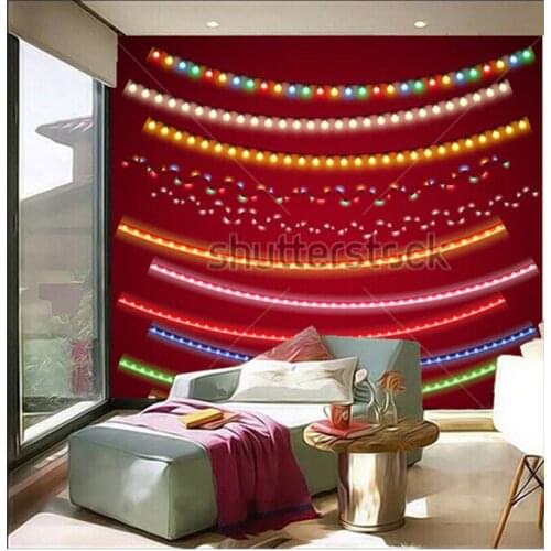 The custom 3D murals,Christmas Electric Garlands Set for Celebratory Design wallpaper,living room sofa TV wall bedroom wallpaper