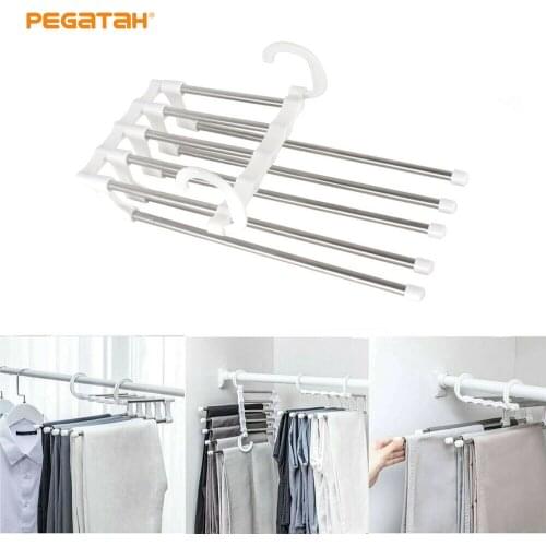 Wardrobe Hanger 5 in 1 Organizer for clothes Hangers Pants Stainless Steel Magic Wardrobe Clothing Hangers Clothes Rack