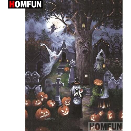 HOMFUN Art 5D Diy Diamond Painting "Halloween scenery" Diamond Pictures Cross Stitch 3D Rhinestone Embroidery Decor A27736