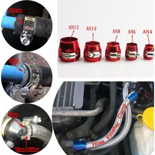 AN4/AN6/AN8/AN10/AN12 Oil Fuel Hose Clamp Line Finisher Aluminum Car Accessories